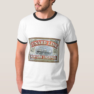 Cunard fodrar New York Liverpool 1875 T Shirt