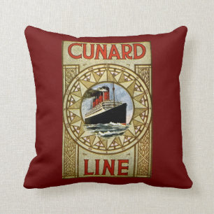 Cunard fodrar vintagekryssningslinjeannonseringen kudde