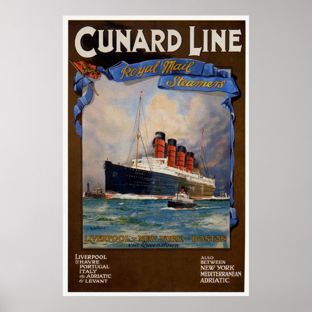 Cunard Line - Lusitania Poster (Framsidan)