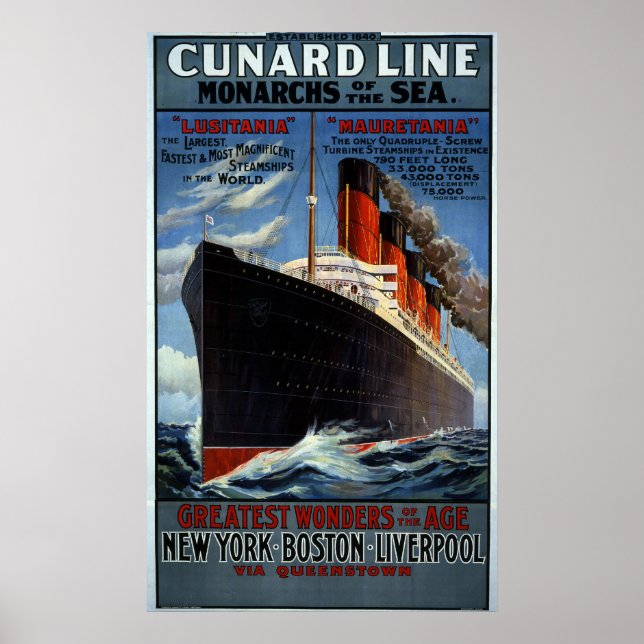 Cunard Line Monarchs of the Sea Poster (Framsidan)