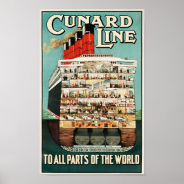 Cunard Line (till alla delar av världen) Poster