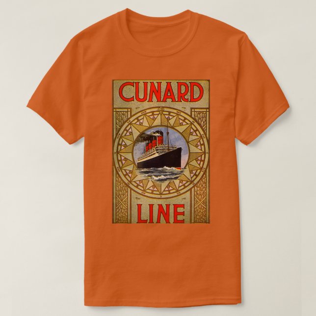Cunard Line vintage resor poster T Shirt (Design framsida)