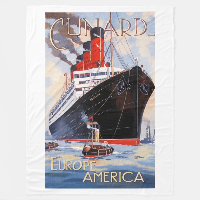 CUNARD OCEAN LINER AQUITANIA FLEECEFILT (Framsidan)