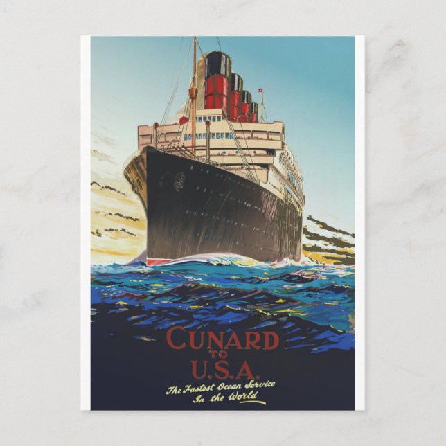 CUNARD OCEAN LINER AQUITANIA POSTCARD VYKORT (Framsida)