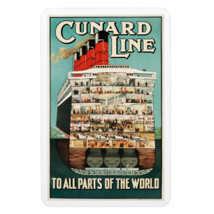 Cunard oceanliner poster lyxfartyg. magnet