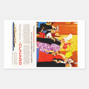Cunard Queen's Party-annons Rektangulärt Klistermärke