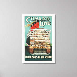 Cunard Sea liner (lyxskeppsfartyg) poster. Canvastryck