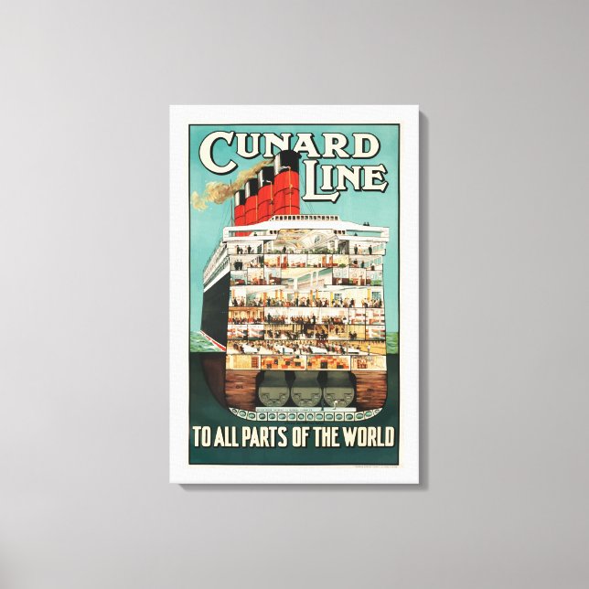 Cunard Sea liner (lyxskeppsfartyg) poster. Canvastryck (Framsida)
