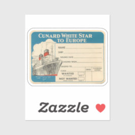 Cunard - Viktig Vintage - etikett