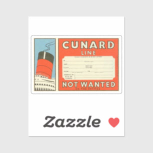 Cunard - Viktig Vintage - etikett