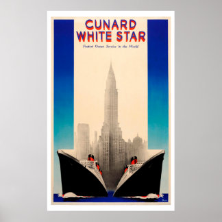 Cunard White Star Vintage affisch