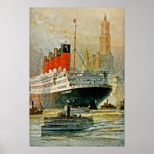 Cunarder i New York Poster