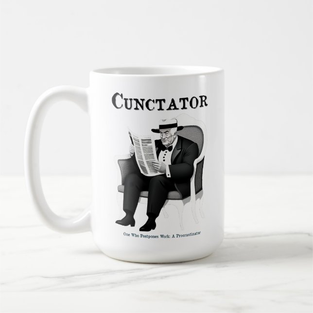 Cunctator - Procrastinator's Kaffemugg (Vänster)