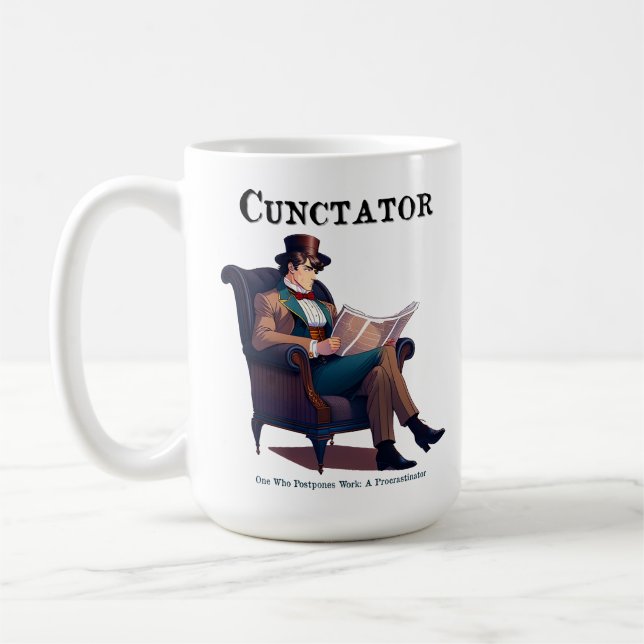 Cunctator - Procrastinator's Kaffemugg (Vänster)