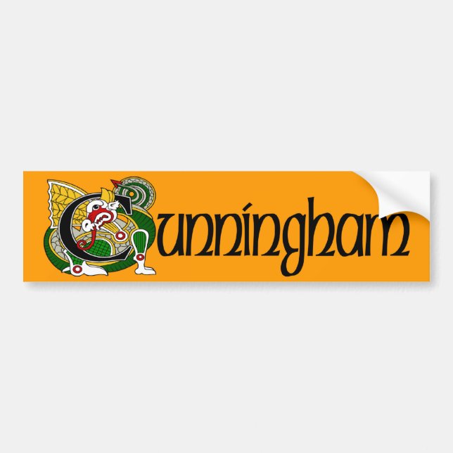 Cunningham Celtic Dragon Bumper Sticker Bildekal (Framsidan)