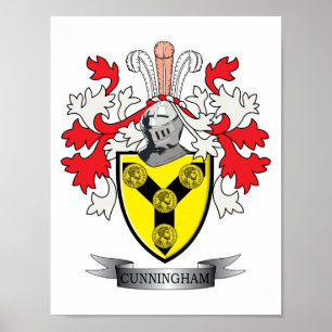 Cunningham Family Crest Jackar om Arm Poster