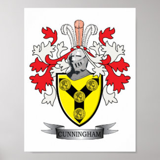 Cunningham Family Crest Jackar om Arm Poster