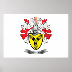 Cunningham Family Crest Jackar om Arm Poster