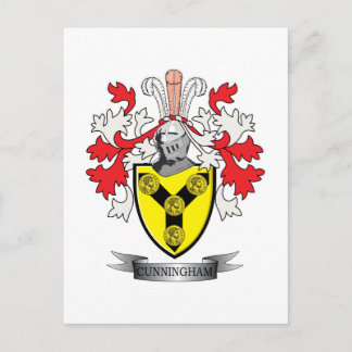Cunningham Family Crest Jackar om Arm Vykort