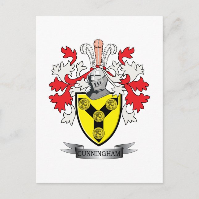 Cunningham Family Crest Jackar om Arm Vykort (Framsida)