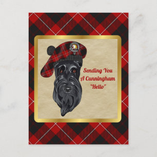 Cunningham Klan Badge & Tartan Postcard Vykort