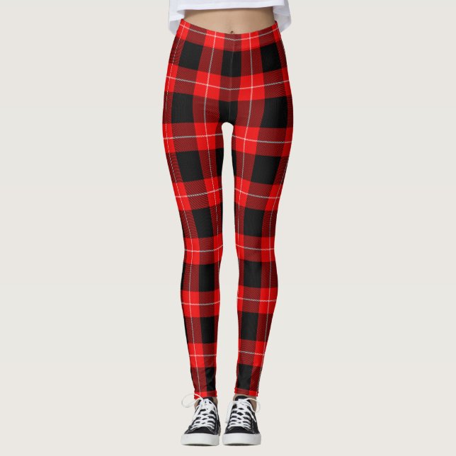 Cunningham Klan Tartan Red Black Play Leggings (Framsida)