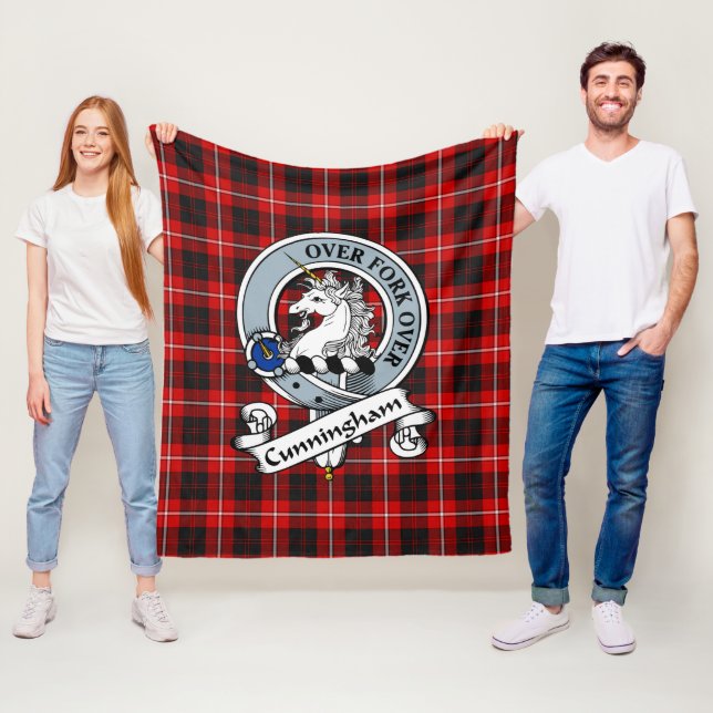 Cunningham Klansköld Tartan Rutig Fleecefilt (På plats)