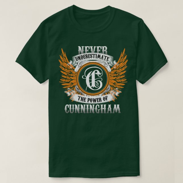 Cunningham Namn Shirt underskattar aldrig Powe T (Design framsida)