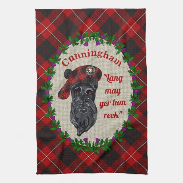 Cunningham Scottie Hund Kitchen Towel Kökshandduk (Vertikal)
