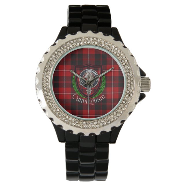 Cunningham Scottish Clan Tartan & Crest Armbandsur (Framsida)
