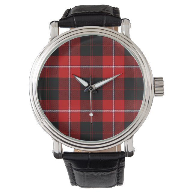 Cunningham Tartan Red Black Play Armbandsur (Framsida)