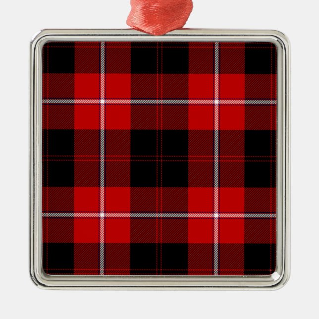 Cunningham Tartan Red Black Play Julgransprydnad Metall (Framsidan)