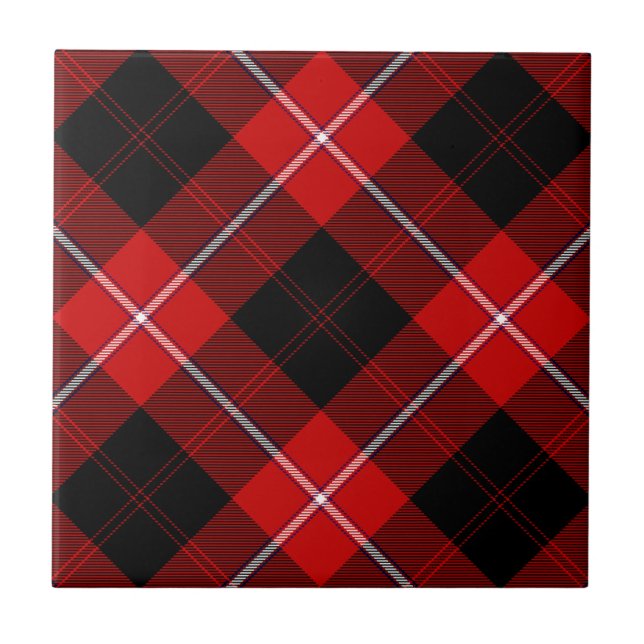 Cunningham Tartan Red Black Play Kakelplatta (Framsidan)