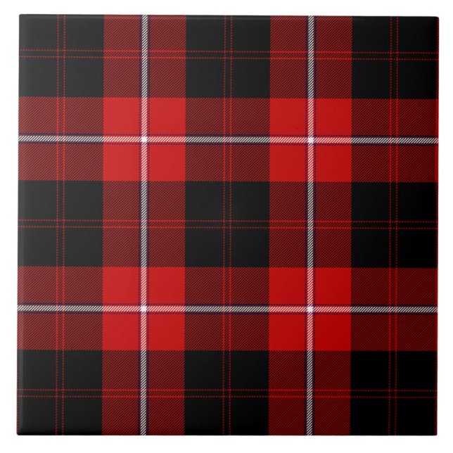 Cunningham Tartan Red Black Play Kakelplatta (Framsidan)