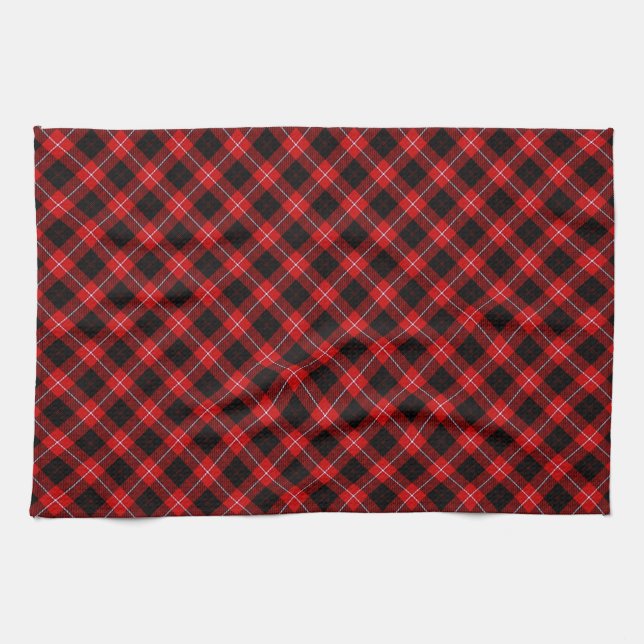 Cunningham Tartan Red Black Play Kökshandduk (Horisontell)