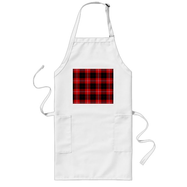 Cunningham Tartan Red Black Play Långt Förkläde (Framsidan)