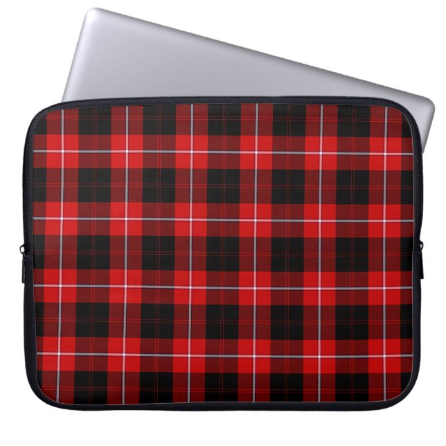 Cunningham Tartan Red Black Play Laptop Sleeve (Framsidan)