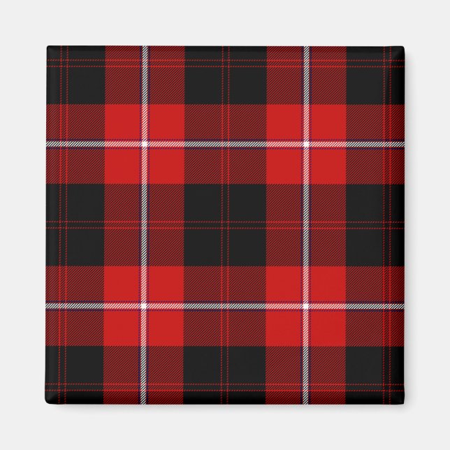 Cunningham Tartan Red Black Play Magnet (Framsidan)