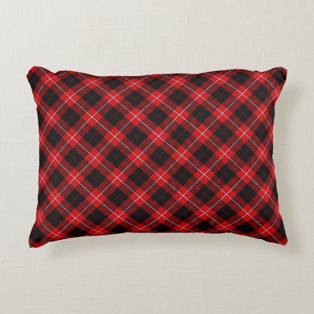Cunningham Tartan Red Black Play Prydnadskudde (Framsidan)