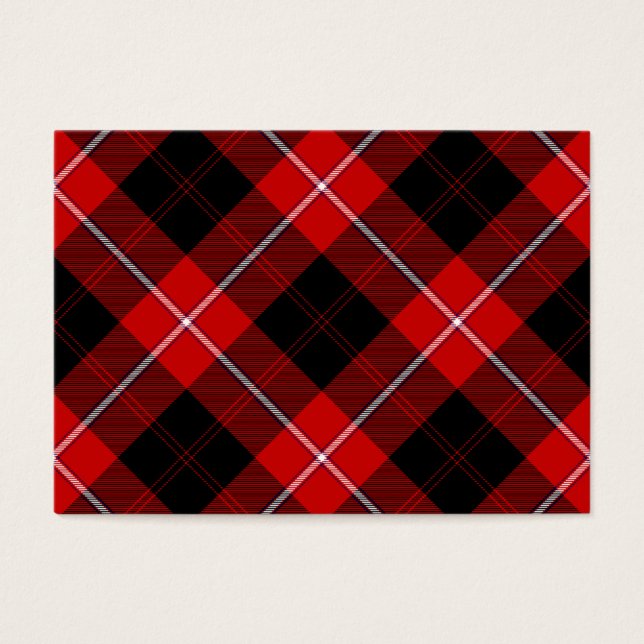 Cunningham Tartan Red Black Play Visitkort (Framsidan)