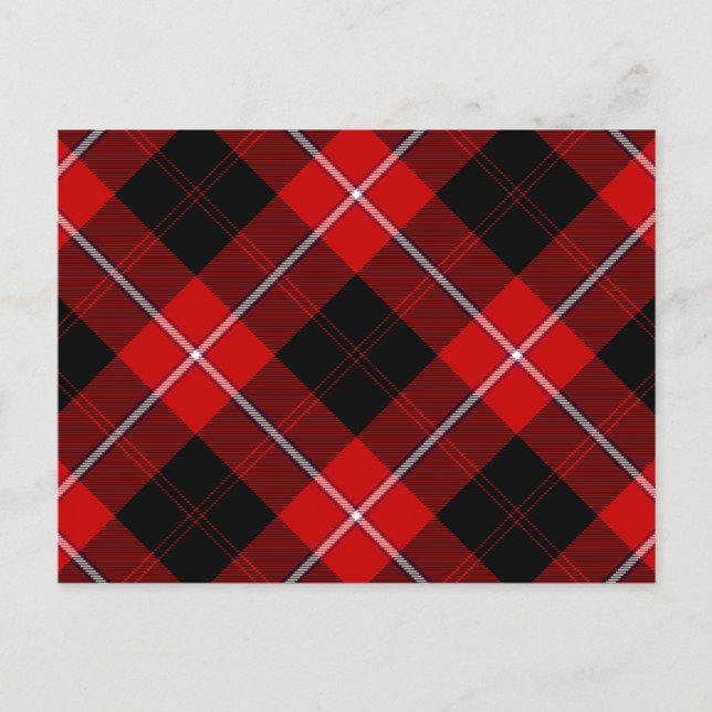 Cunningham Tartan Red Black Play Vykort (Framsida)