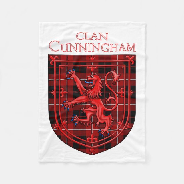 Cunningham Tartan Scottish Plaid Lion Rampant Fleecefilt (Framsidan)