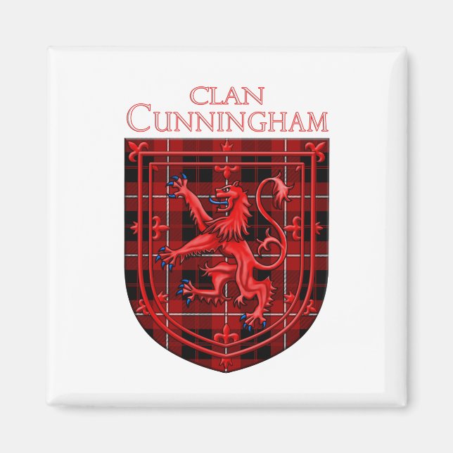 Cunningham Tartan Scottish Play Lejon Rampant Magnet (Framsidan)