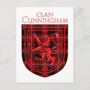 Cunningham Tartan Skotsk Randig Lejon Uppgående Vykort