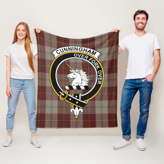 Cunninghamklanens Burgundydansare Tartan Rutig Fleecefilt (På plats)
