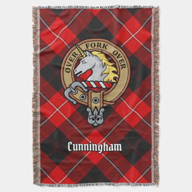 Cunninghamklanens vapen över tartan filt (Framsidan Vertikal)