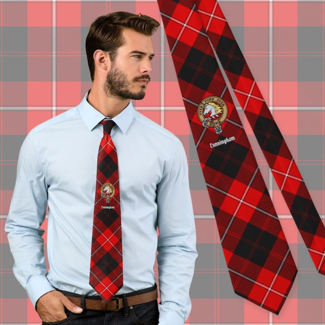 Cunninghamklanens vapen över tartan slips (Skapare uppladdad)