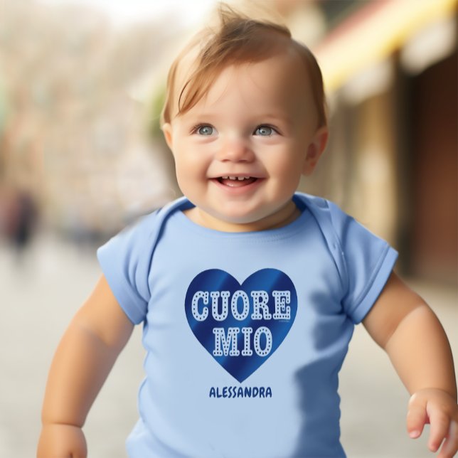 Cuore Mio Blue Baby Bodykostym T Shirt (Cuore Mio (Italian for "My Heart") Blue Baby Bodysuit)
