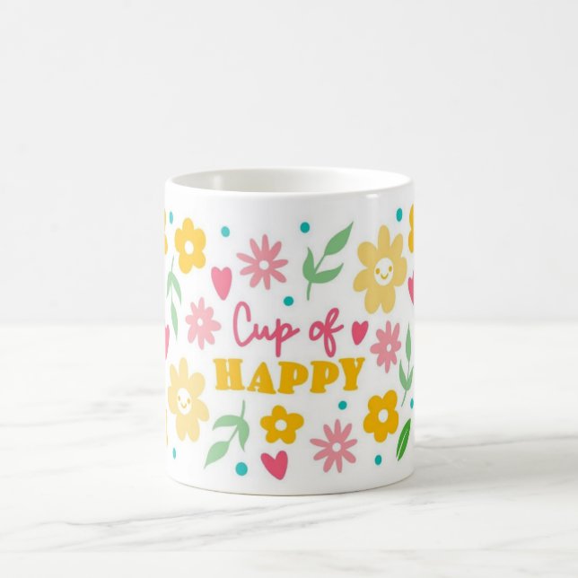 Cup of Happy Floral Coffee Mug Kaffemugg (Center)