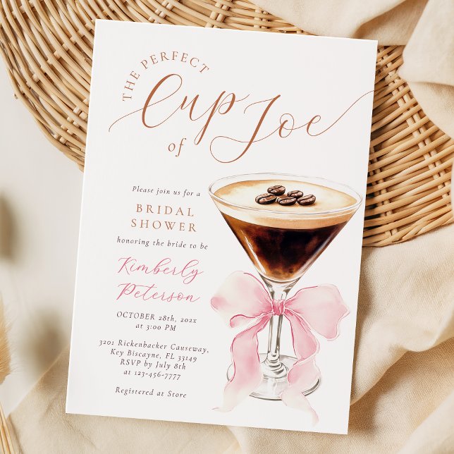 Cup of Joe Coquette Bridal Shower Invitation Inbjudningar (Skapare uppladdad)